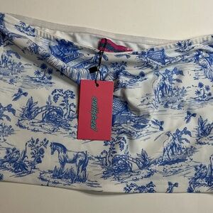 NWT Edikted delft print strapless  bandeau coquette top size M